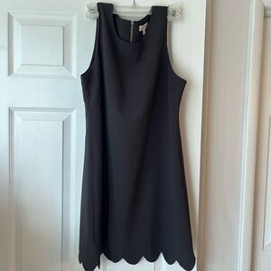 Monteau Black Scalloped Hem sleeveless Mini Dress